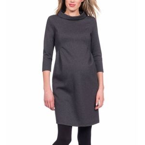 Seraphine charcoal funnel neck maternity dress